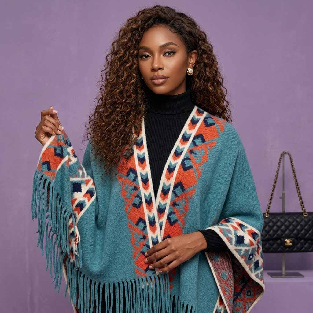 Classic Winter Warm Oversize Poncho shawl