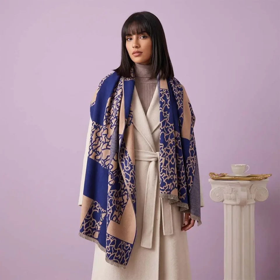 Two Sided Print Women Shawl Scarf